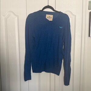 Hollister Blue V-Neck Sweater for Men